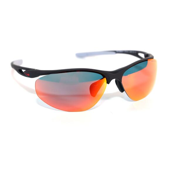 NIKE AERIAL Lightweight Rimless Performance Sunglasses - Black/Red Mirror - NWT - Picture 2 of 11